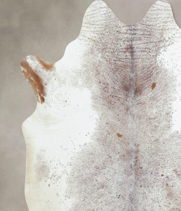 Salt and Pepper Brown XX-Large Brazilian Cowhide Rug 7'3"H x 6'11"W #B8476 by Hudson Hides
