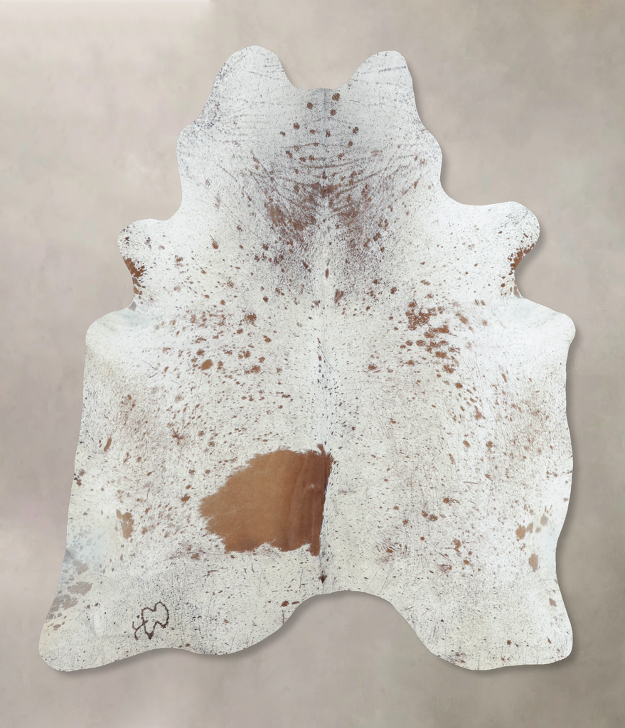 Salt and Pepper Brown X-Large Brazilian Cowhide Rug 7'8"H x 6'4"W #B8487 by Hudson Hides
