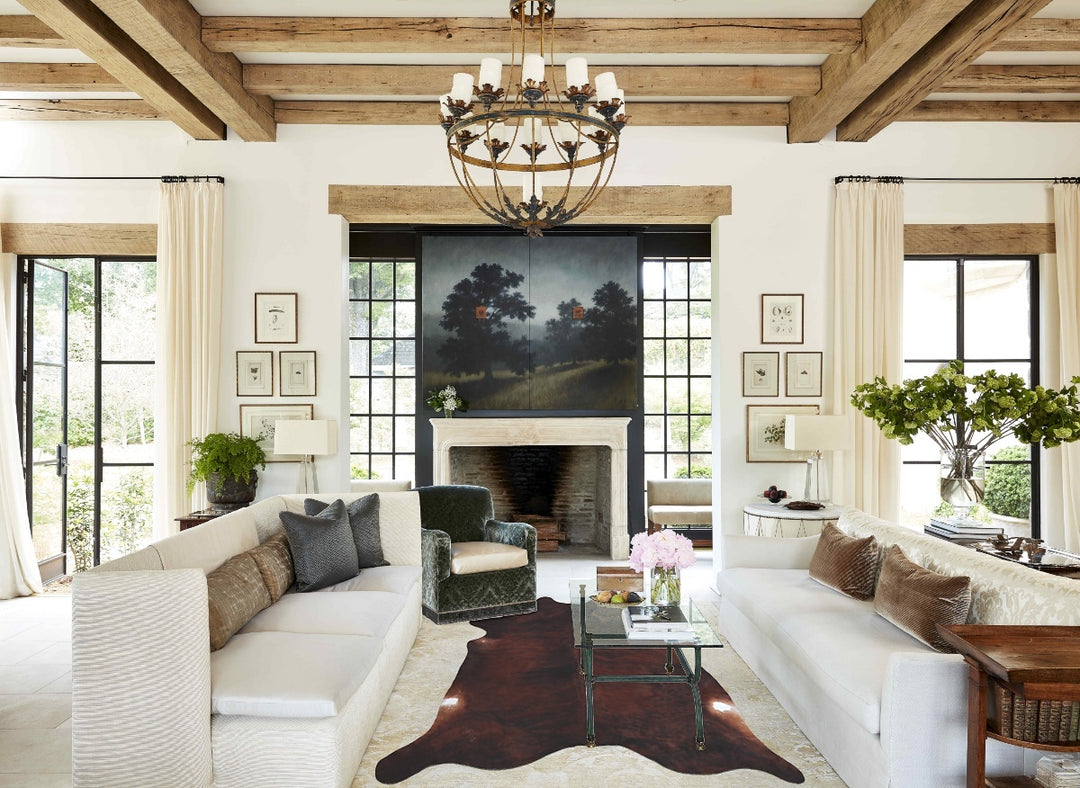 Dark Brindle XX-Large Brazilian Cowhide Rug 7'9"H x 7'2"W #B8518 by Hu