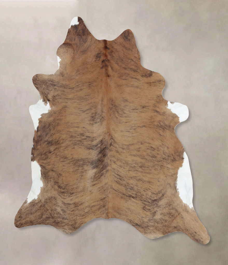 Medium Brindle X-Large Brazilian Cowhide Rug 7'4"H x 6'4"W #B8534 by Hudson Hides