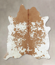 Brown and White X-Large Brazilian Cowhide Rug 6'11"H x 6'2"W #B8575 by Hudson Hides