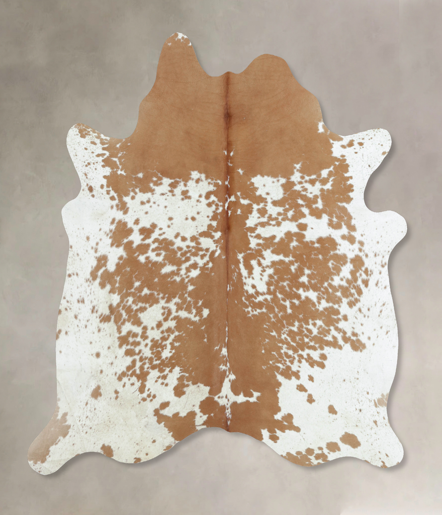 Brown and White X-Large Brazilian Cowhide Rug 6'11"H x 6'2"W #B8575 by Hudson Hides