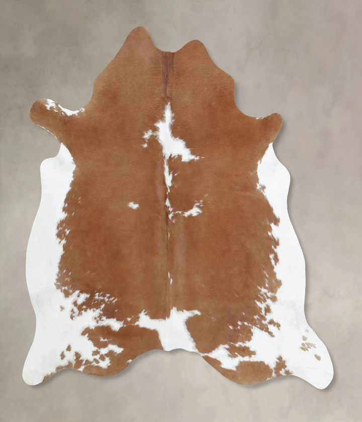 Brown and White X-Large Brazilian Cowhide Rug 6'8"H x 6'2"W #B8579 by Hudson Hides