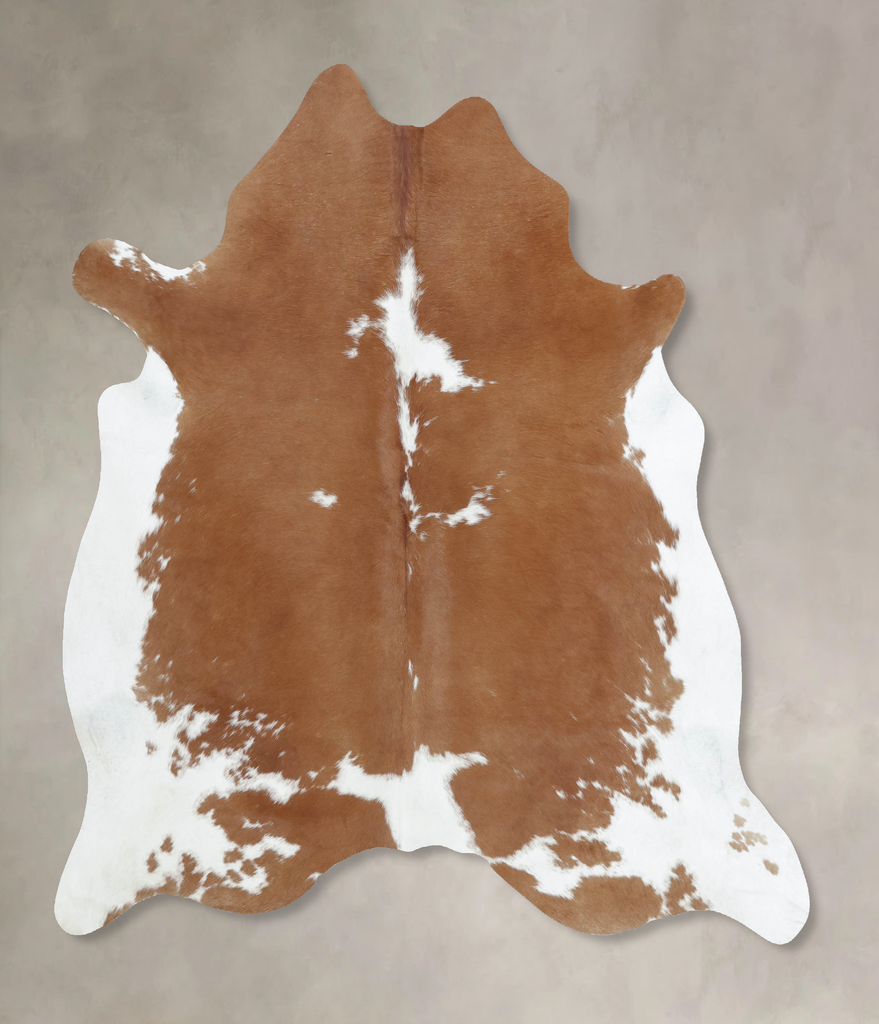 Brown and White X-Large Brazilian Cowhide Rug 6'8"H x 6'2"W #B8579 by Hudson Hides