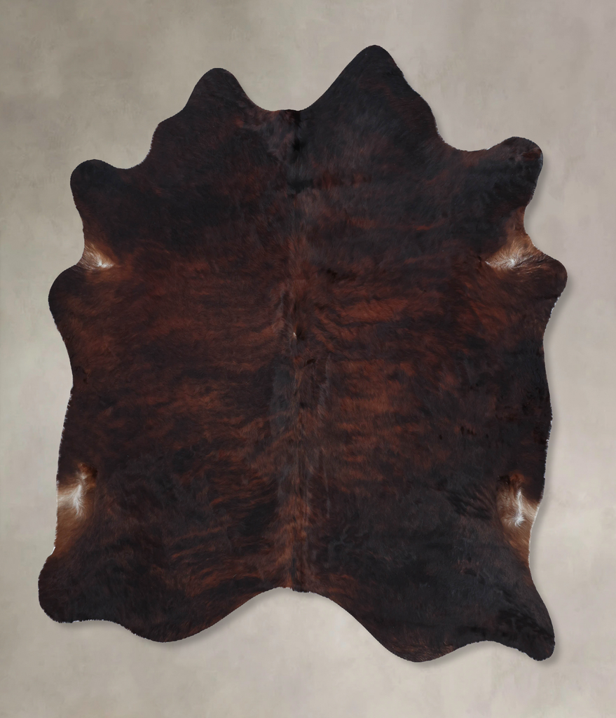 Dark Brindle X-Large Brazilian Cowhide Rug 6'10"H x 6'8"W #B8676 by Hudson Hides