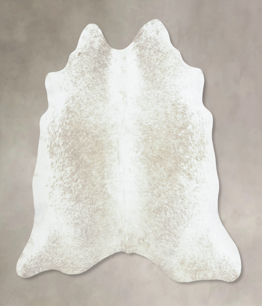 Beige and White X-Large Brazilian Cowhide Rug 6'8"H x 6'8"W #B8769 by Hudson Hides