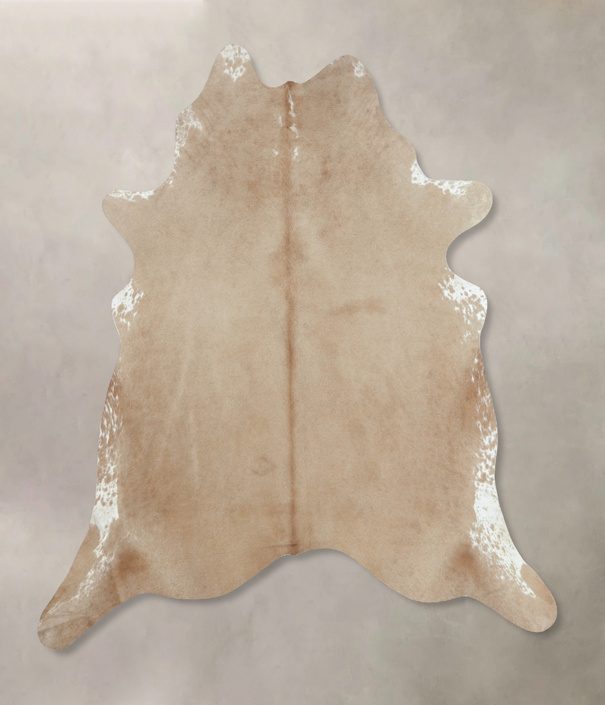 Beige XX-Large Brazilian Cowhide Rug 7'8"H x 7'0"W #B8811 by Hudson Hides
