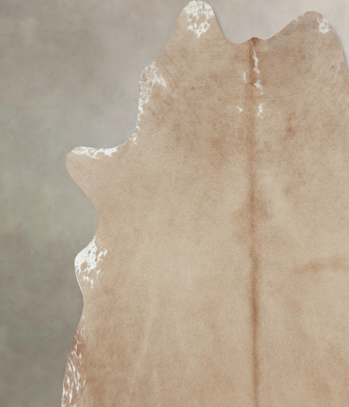 Beige XX-Large Brazilian Cowhide Rug 7'8"H x 7'0"W #B8811 by Hudson Hides