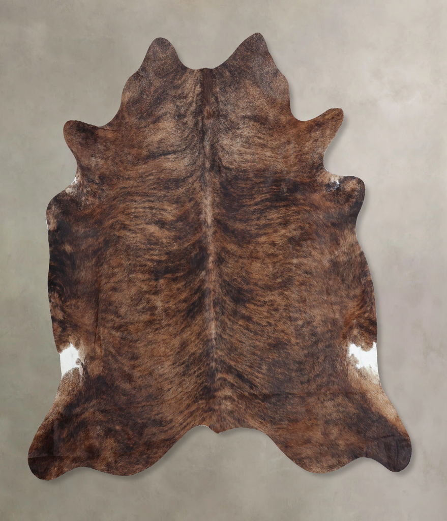 Dark Brindle X-Large Brazilian Cowhide Rug 6'7"H x 6'6"W #B8878 by Hudson Hides