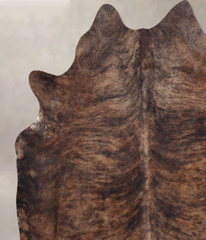 Dark Brindle X-Large Brazilian Cowhide Rug 6'7"H x 6'6"W #B8878 by Hudson Hides