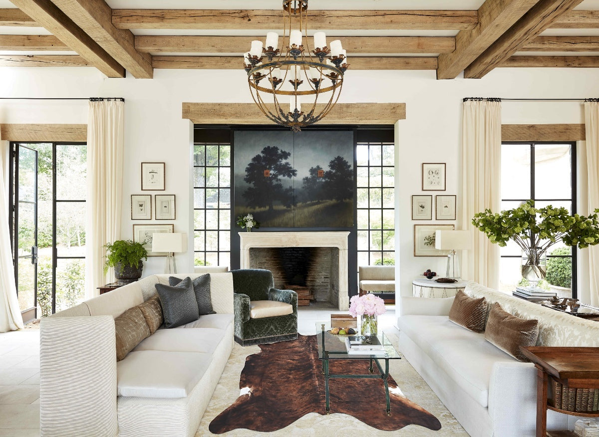 Dark Brindle X-Large Brazilian Cowhide Rug 6'7"H x 6'6"W #B8878 by Hudson Hides