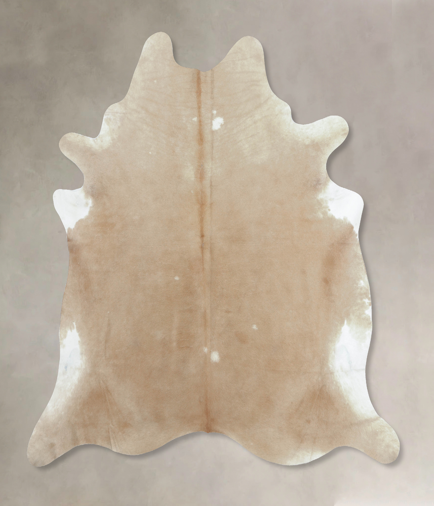 Beige XX-Large Brazilian Cowhide Rug 8'0"H x 7'2"W #B8885 by Hudson Hides