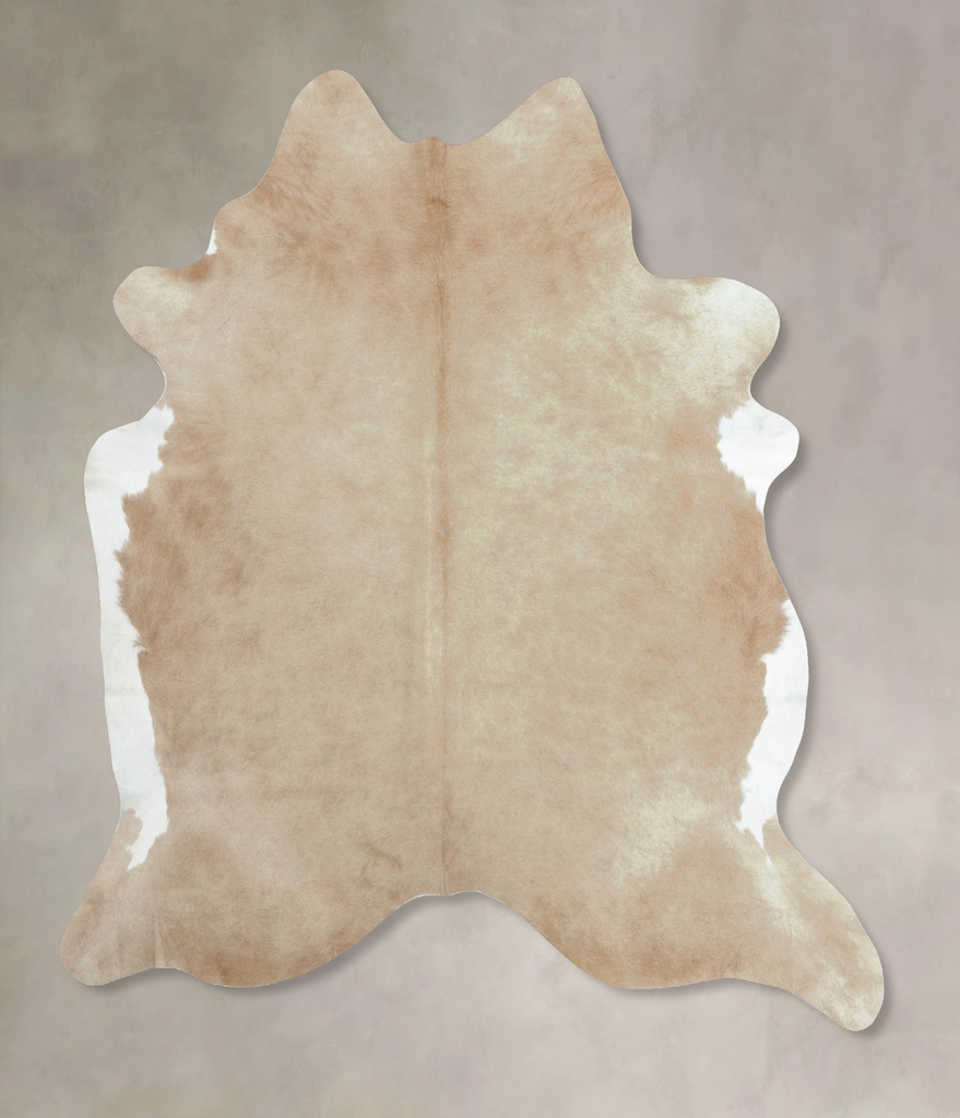Beige XX-Large Brazilian Cowhide Rug 8'0"H x 6'10"W #B8895 by Hudson Hides