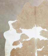 Beige and White X-Large Brazilian Cowhide Rug 7'8"H x 6'6"W #B8919 by Hudson Hides
