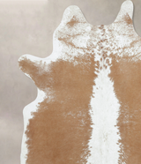 Beige and White XX-Large Brazilian Cowhide Rug 8'4"H x 6'11"W #B8924 by Hudson Hides