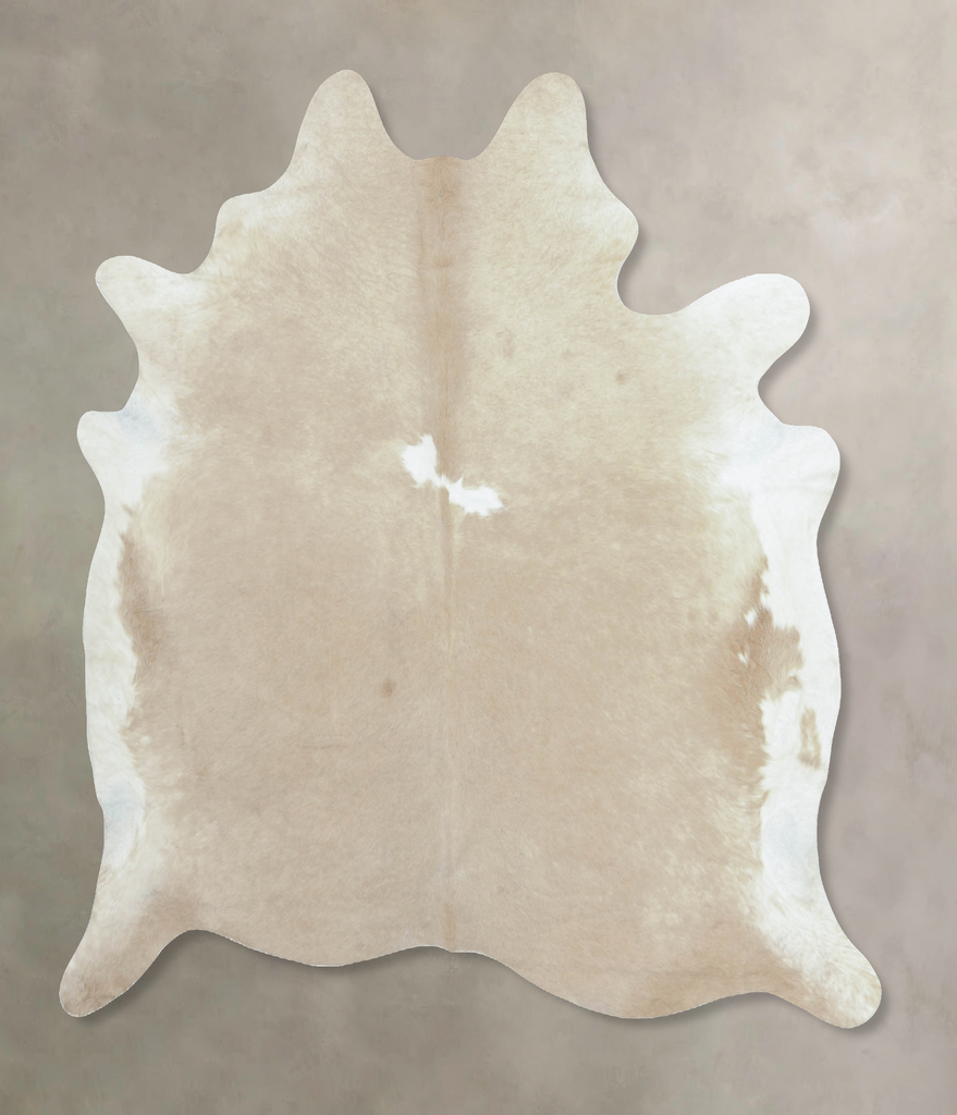 Beige X-Large Brazilian Cowhide Rug 7'5"H x 6'6"W #B8929 by Hudson Hides