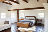 Beige and White XX-Large Brazilian Cowhide Rug 7'10"H x 6'10"W #B8935 by Hudson Hides