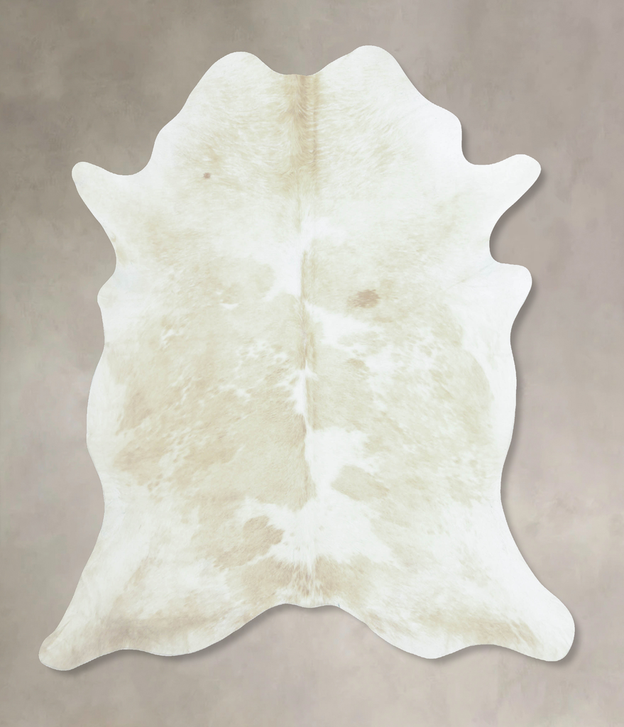 Beige and White XX-Large Brazilian Cowhide Rug 7'6"H x 6'8"W #B8941 by Hudson Hides