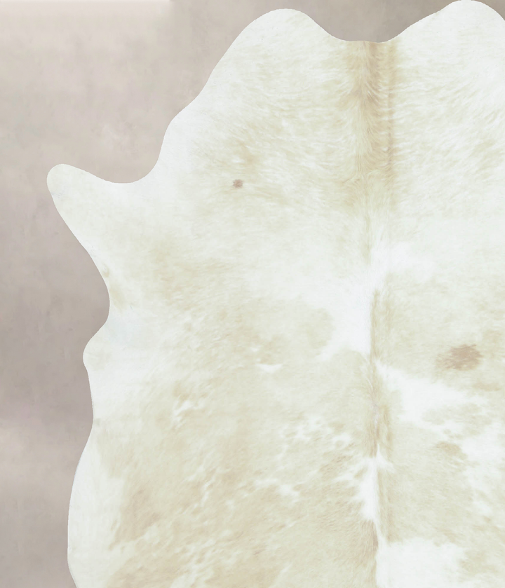 Beige and White XX-Large Brazilian Cowhide Rug 7'6"H x 6'8"W #B8941 by Hudson Hides