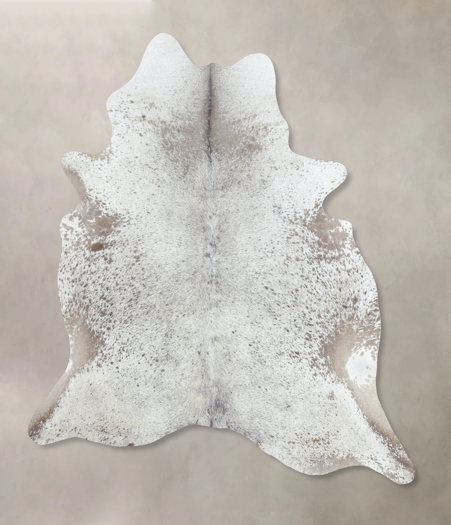 Salt and Pepper Brown X-Large Brazilian Cowhide Rug 7'6"H x 6'5"W #B8998 by Hudson Hides