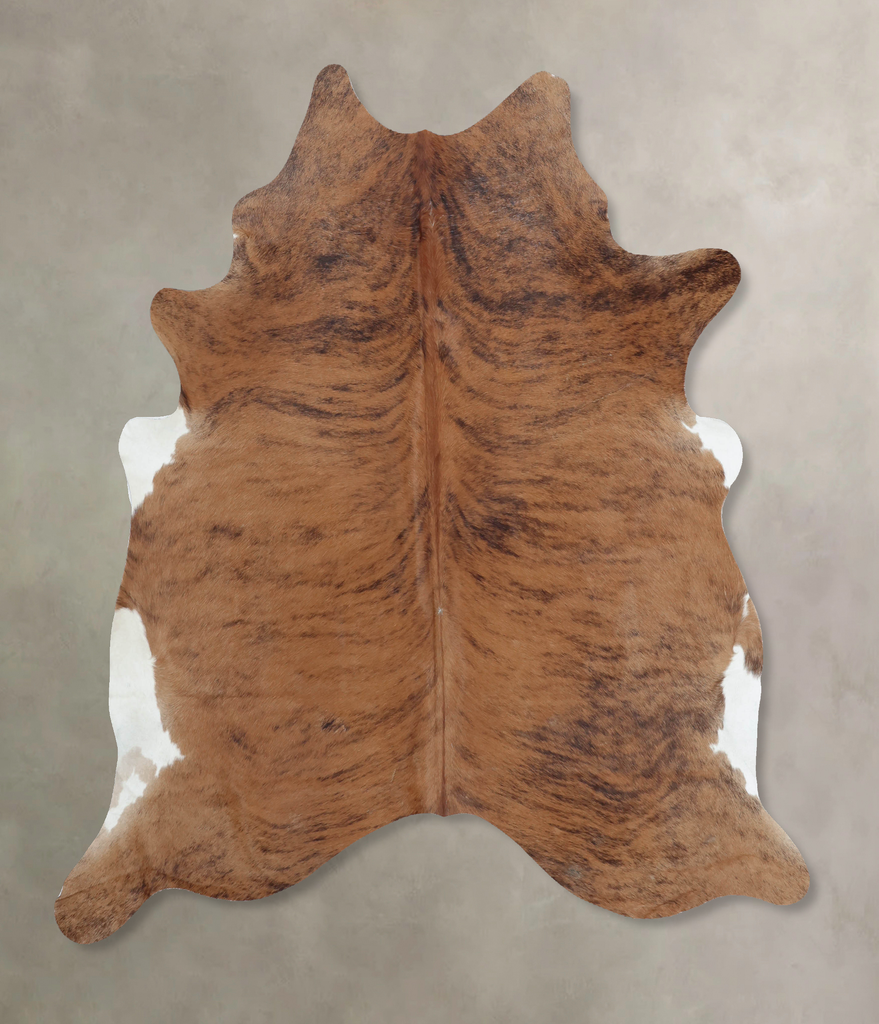 Medium Brindle X-Large Brazilian Cowhide Rug 6'11"H x 6'5"W #B9020 by Hudson Hides
