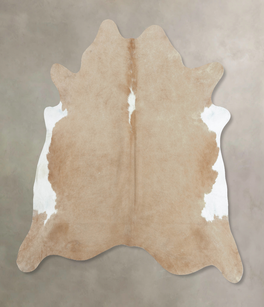 Beige XX-Large Brazilian Cowhide Rug 7'8"H x 7'3"W #B9061 by Hudson Hides