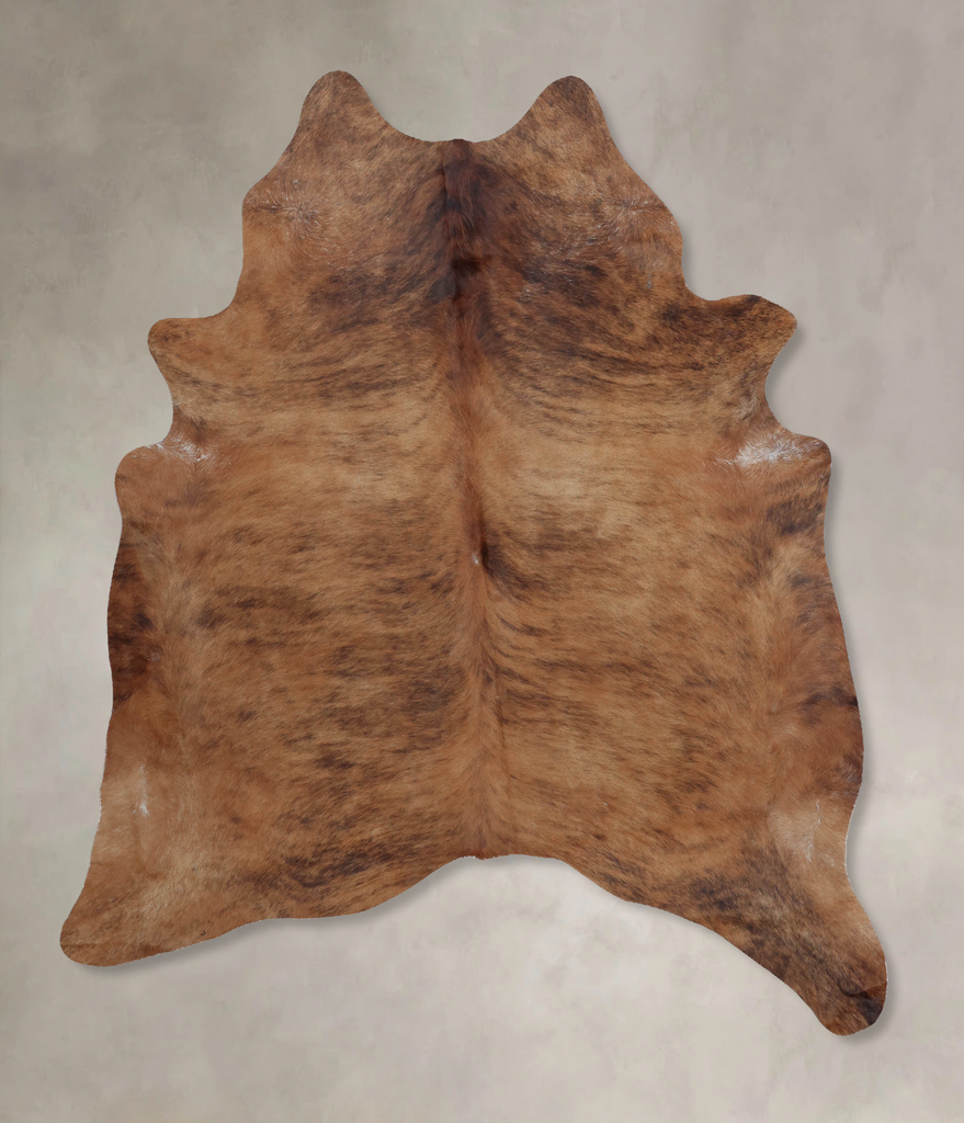 Medium Brindle X-Large Brazilian Cowhide Rug 7'7"H x 6'4"W #B9129 by Hudson Hides