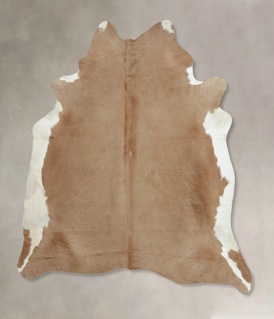 Beige XX-Large Brazilian Cowhide Rug 8'1"H x 7'2"W #B9146 by Hudson Hides