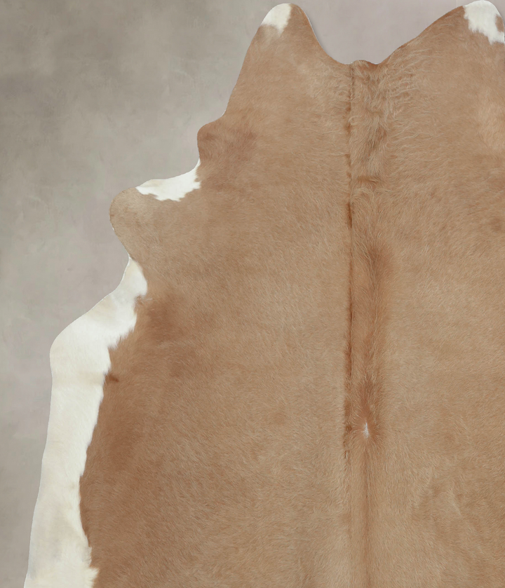Beige XX-Large Brazilian Cowhide Rug 8'1"H x 7'2"W #B9146 by Hudson Hides