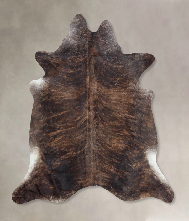 Dark Brindle X-Large Brazilian Cowhide Rug 7'0"H x 6'8"W #B9161 by Hudson Hides