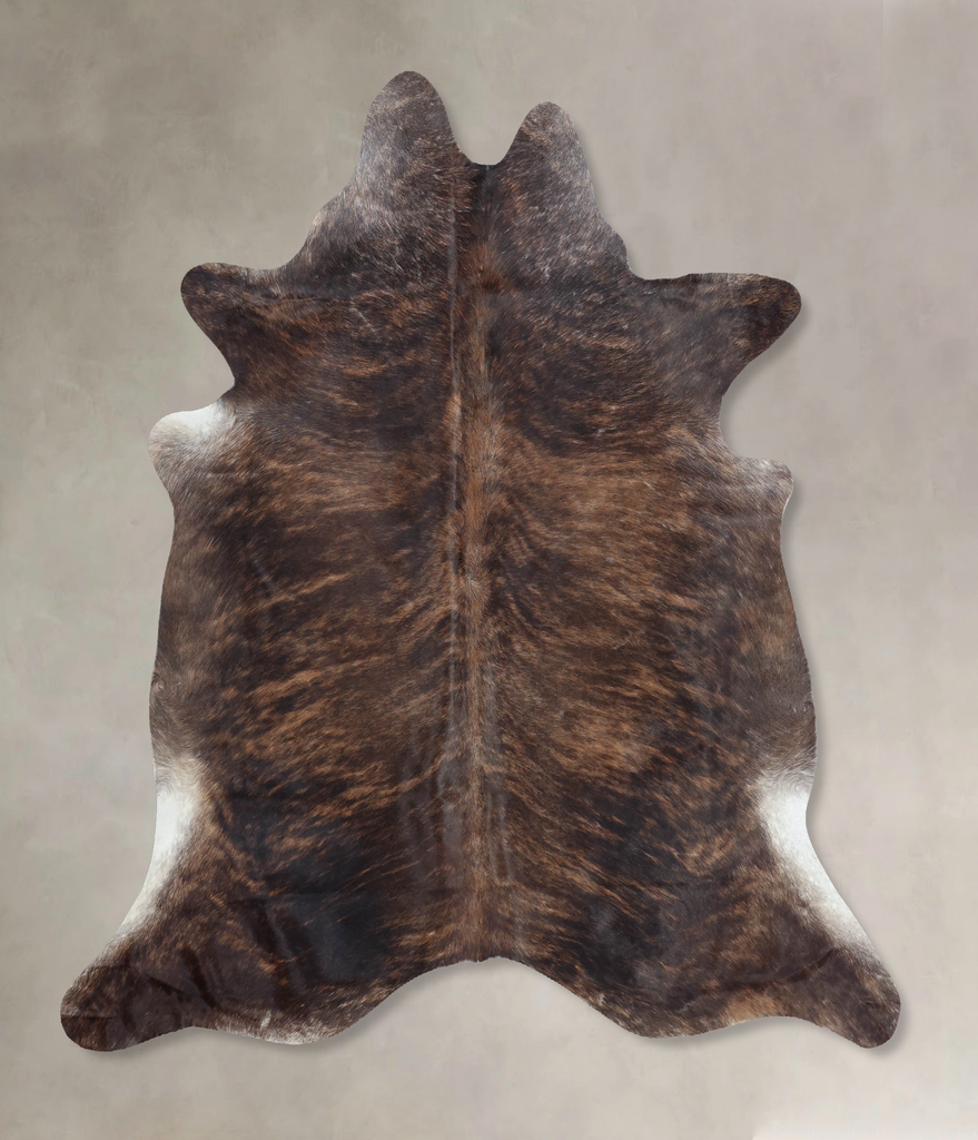 Dark Brindle X-Large Brazilian Cowhide Rug 7'0"H x 6'8"W #B9161 by Hudson Hides
