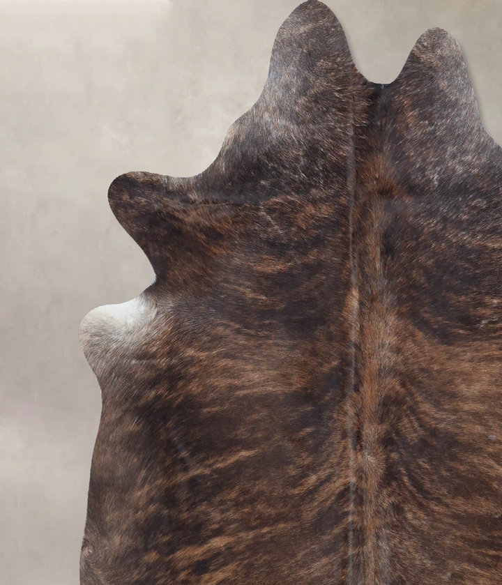 Dark Brindle X-Large Brazilian Cowhide Rug 7'0"H x 6'8"W #B9161 by Hudson Hides