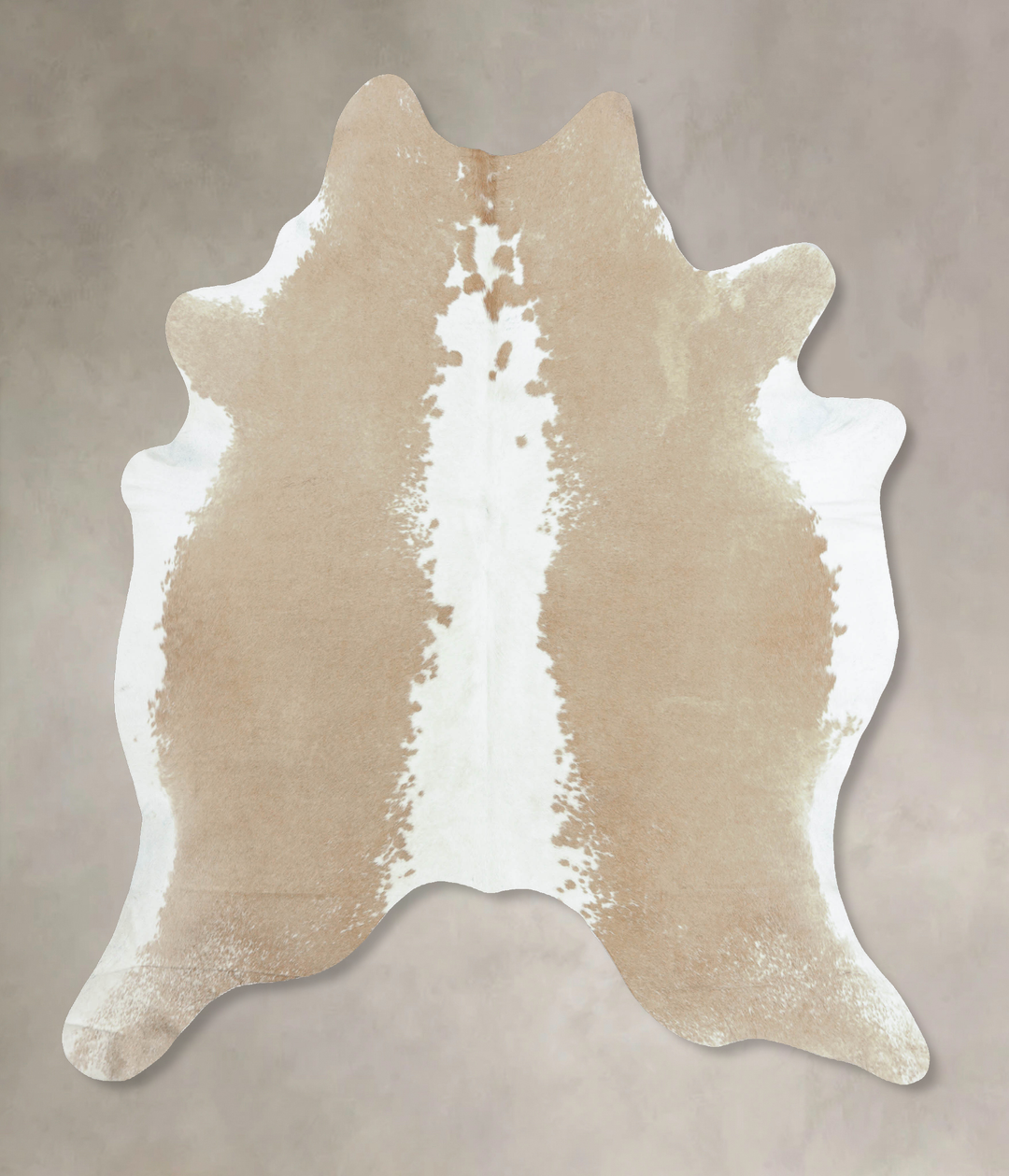 Beige and White XX-Large Brazilian Cowhide Rug 7'10"H x 6'9"W #B9168 b