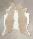 Beige and White XX-Large Brazilian Cowhide Rug 7'10"H x 6'9"W #B9168 by Hudson Hides