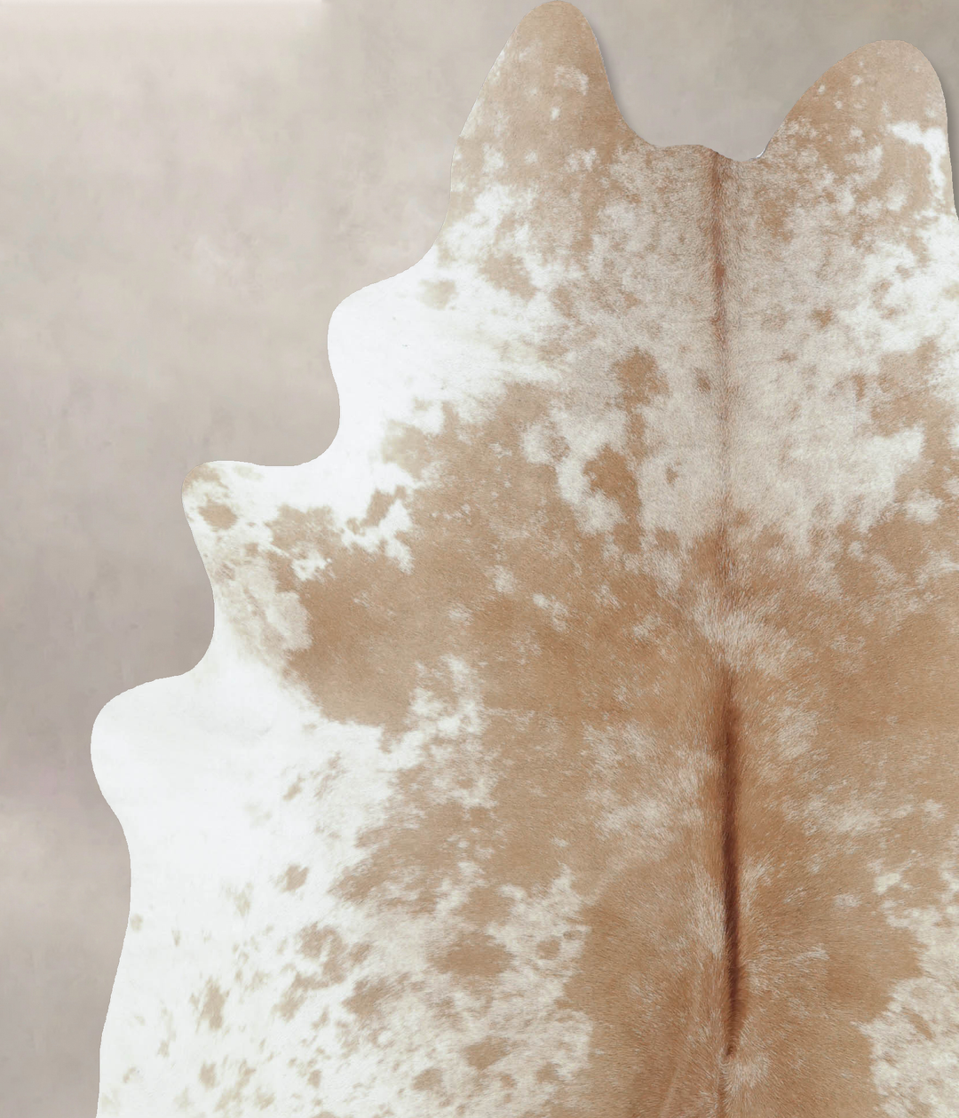 Beige and White XX-Large Brazilian Cowhide Rug 7'8"H x 6'6"W #B9171 by