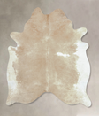 Beige and White XX-Large Brazilian Cowhide Rug 8'8"H x 6'11"W #B9184 by Hudson Hides