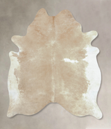Beige and White XX-Large Brazilian Cowhide Rug 8'8"H x 6'11"W #B9184 by Hudson Hides