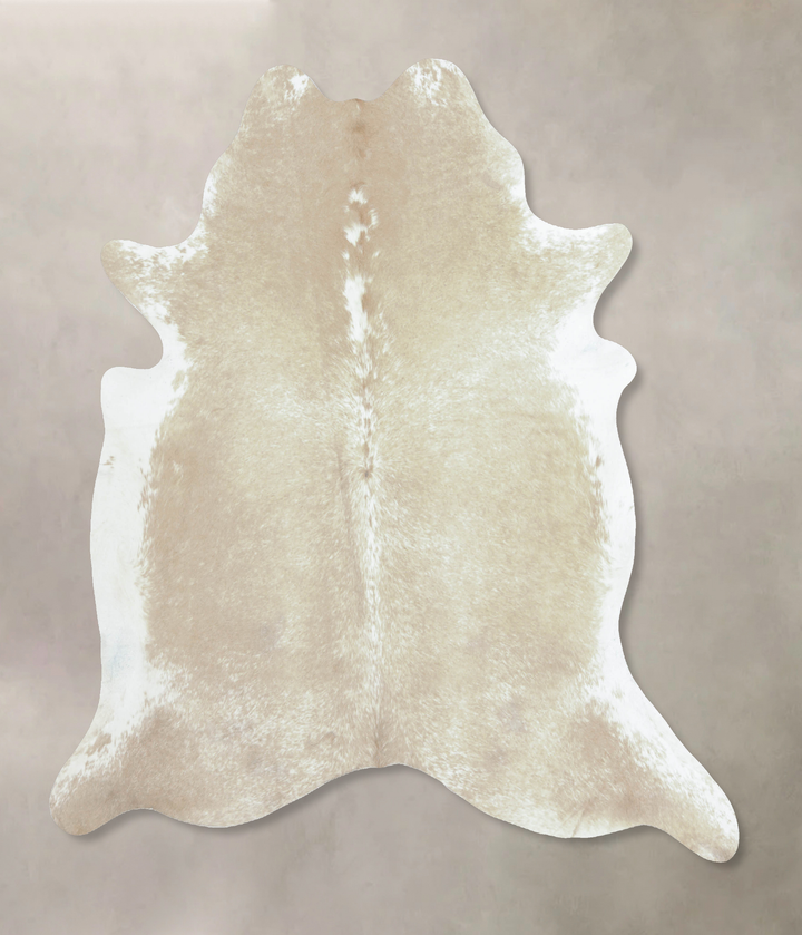 Beige and White XX-Large Brazilian Cowhide Rug 7'7"H x 6'9"W #B9187 by Hudson Hides