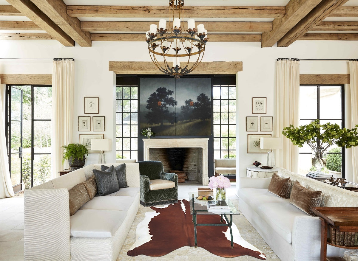 Hereford XX-Large Brazilian Cowhide Rug 8'1"H x 7'0"W #B9192 by Hudson Hides