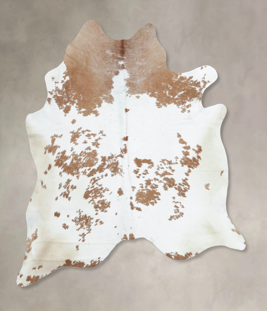 Brown and White XX-Large Brazilian Cowhide Rug 7'9"H x 6'7"W #B9208 by Hudson Hides