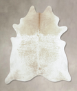 Beige and White XX-Large Brazilian Cowhide Rug 8'0"H x 7'0"W #B9211 by Hudson Hides