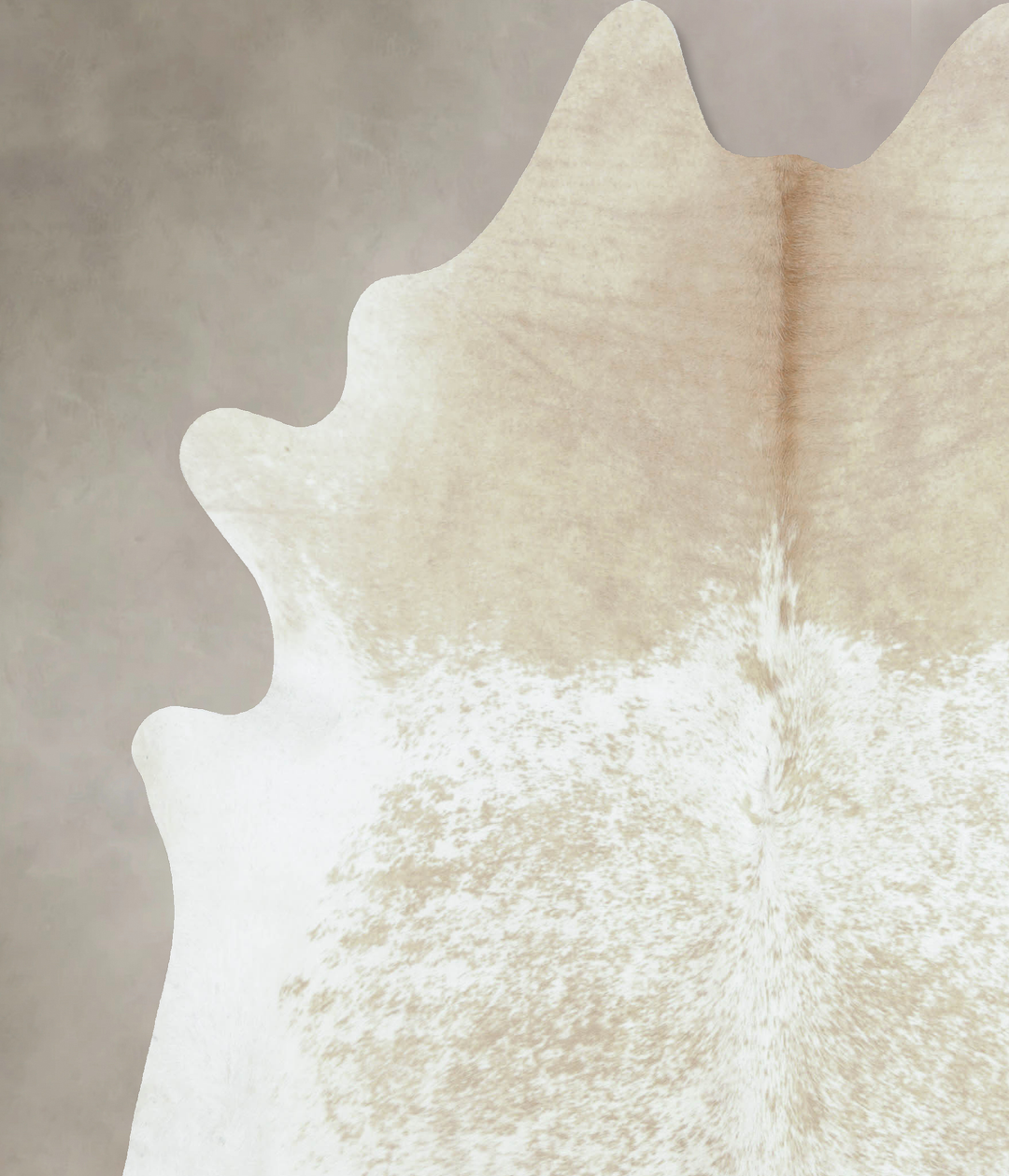 Beige and White XX-Large Brazilian Cowhide Rug 8'0"H x 7'0"W #B9211 by