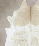 Beige and White XX-Large Brazilian Cowhide Rug 8'0"H x 7'0"W #B9211 by Hudson Hides