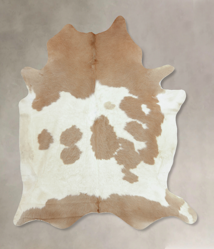 Beige and White XX-Large Brazilian Cowhide Rug 8'4"H x 7'5"W #B9251 by Hudson Hides
