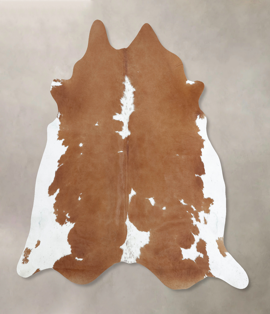 Brown and White XX-Large Brazilian Cowhide Rug 8'0"H x 7'6"W #B9263 by Hudson Hides
