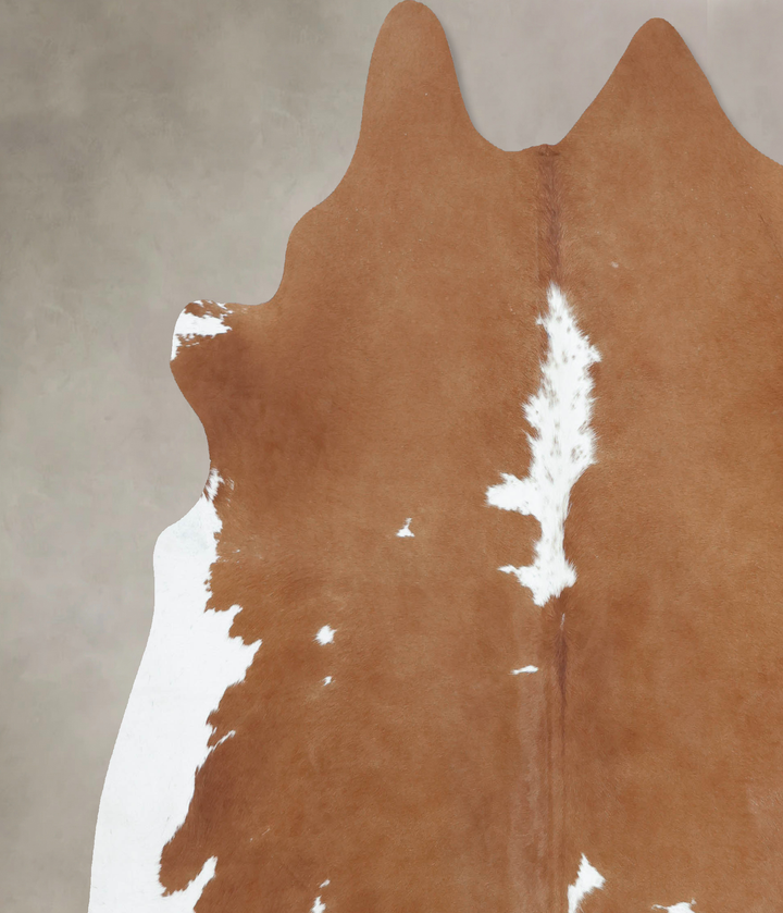 Brown and White XX-Large Brazilian Cowhide Rug 8'0"H x 7'6"W #B9263 by Hudson Hides