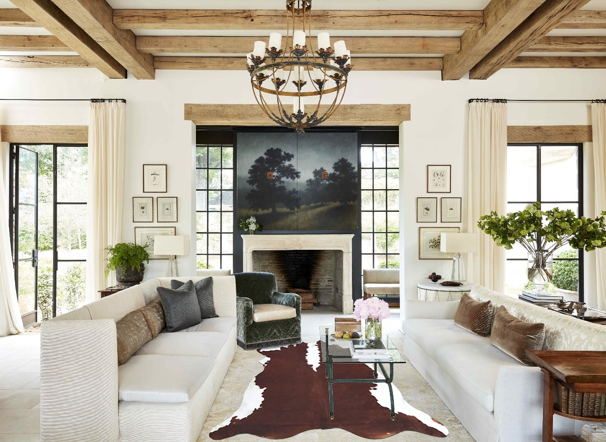 Hereford XX-Large Brazilian Cowhide Rug 7'10"H x 7'3"W #B9334 by Hudson Hides