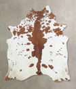 Brown and White XX-Large Brazilian Cowhide Rug 8'1"H x 6'5"W #B9382 by Hudson Hides