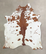 Brown and White XX-Large Brazilian Cowhide Rug 8'1"H x 6'5"W #B9382 by Hudson Hides