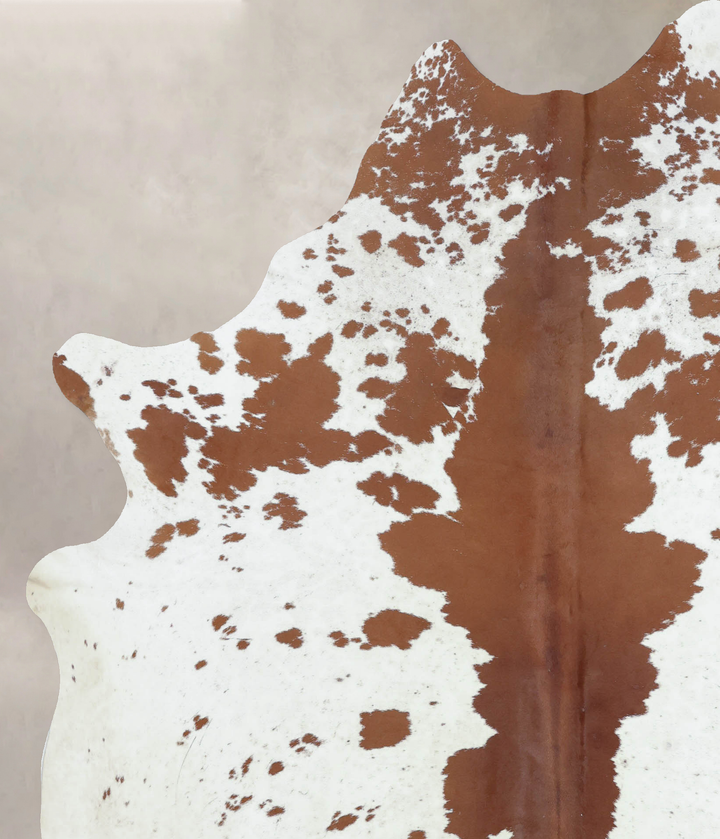 Brown and White XX-Large Brazilian Cowhide Rug 8'1"H x 6'5"W #B9382 by Hudson Hides